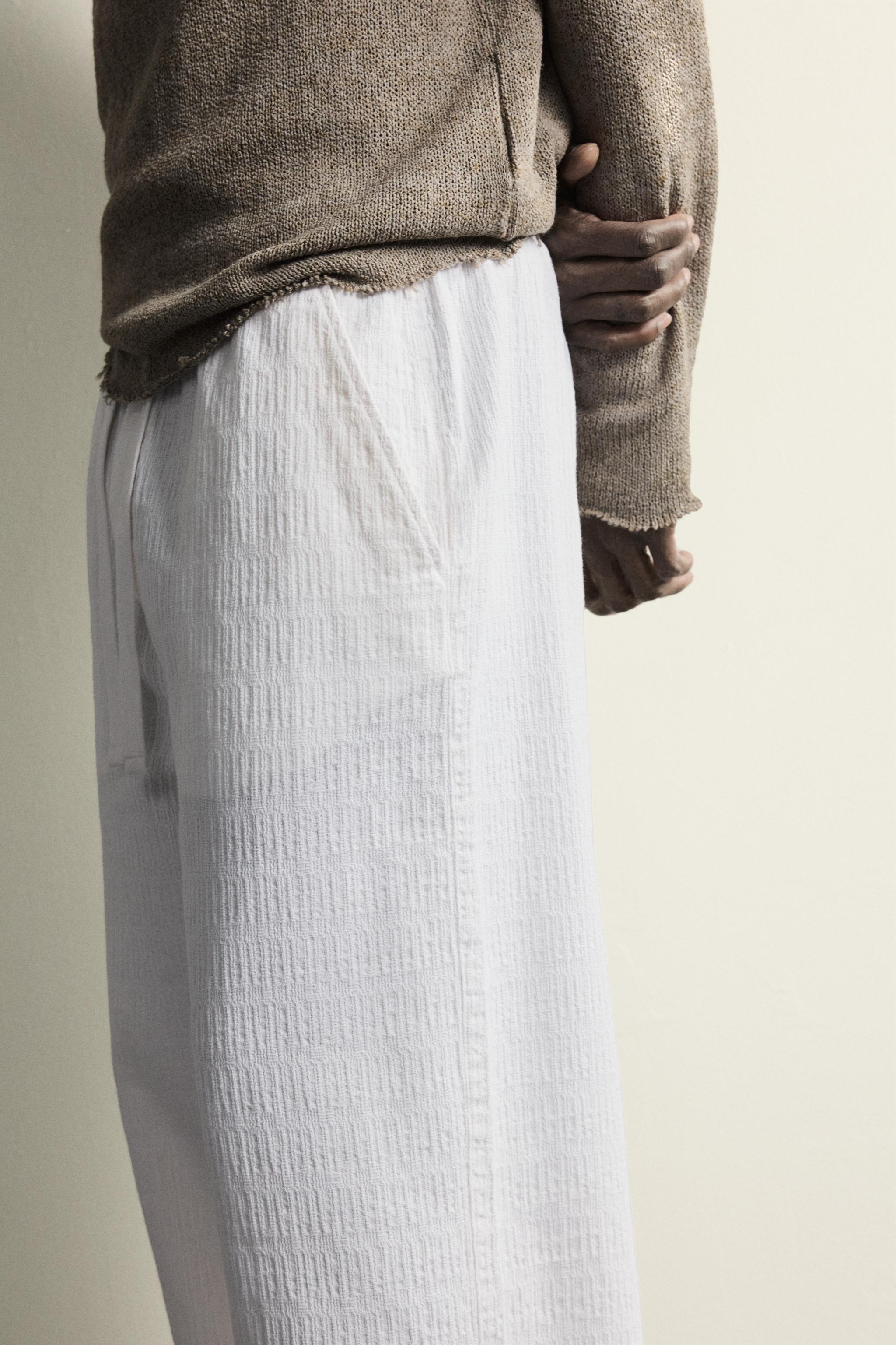 PANTALON COUPE DÉCONTRACTÉE JACQUARD DÉLAVÉ