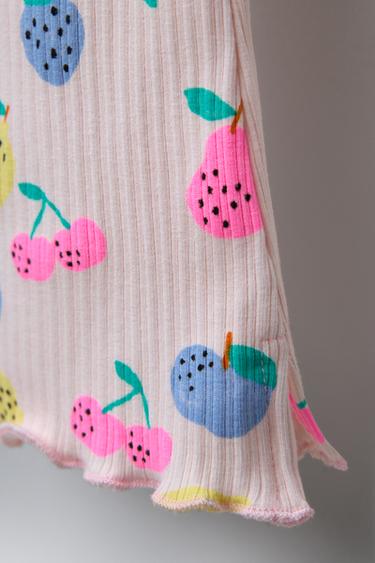 PRINTED RIBBED FLARE LEGGINGS - Light pink by Zara - Image 3