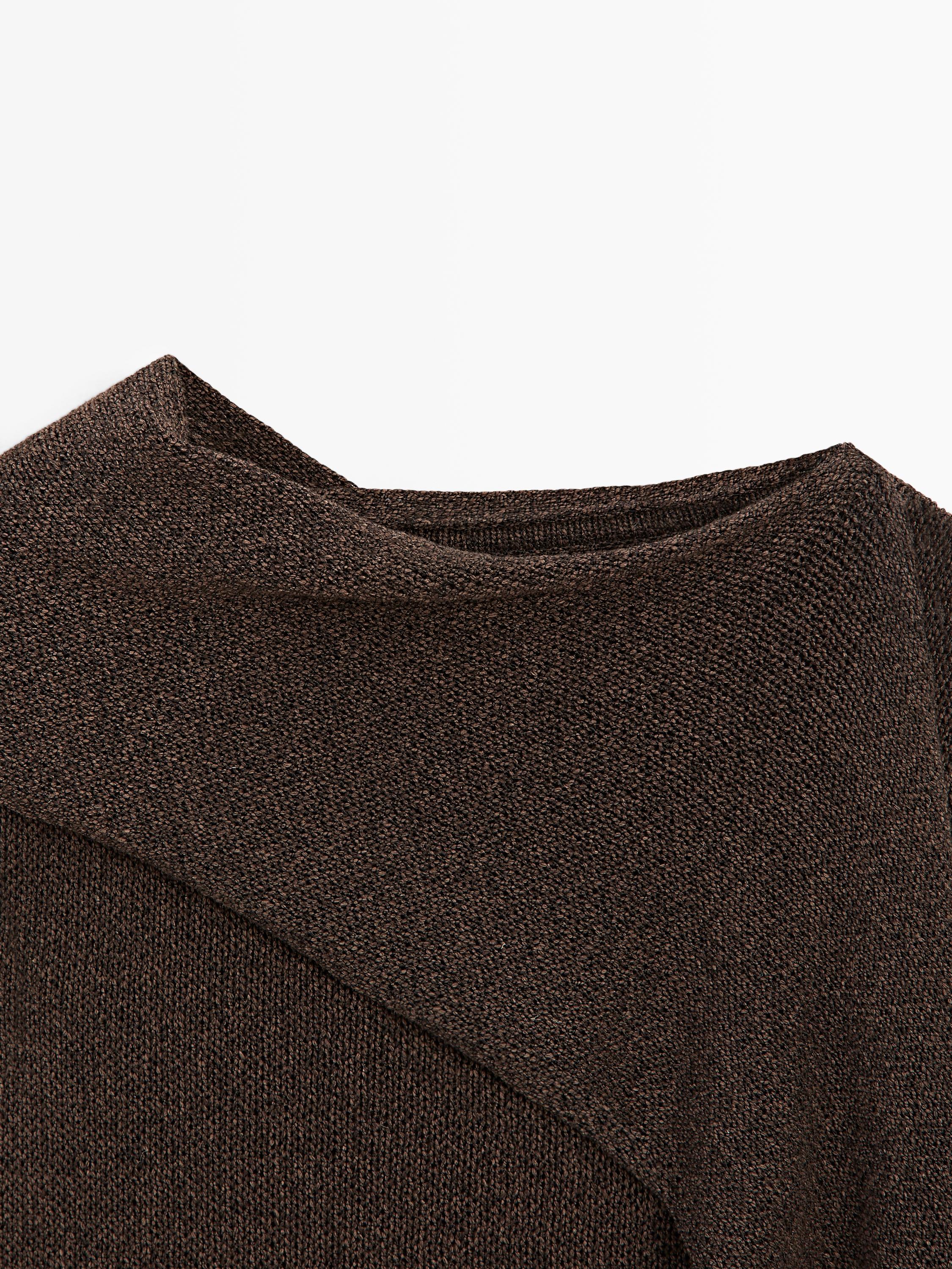 Cotton blend knit cape sweater