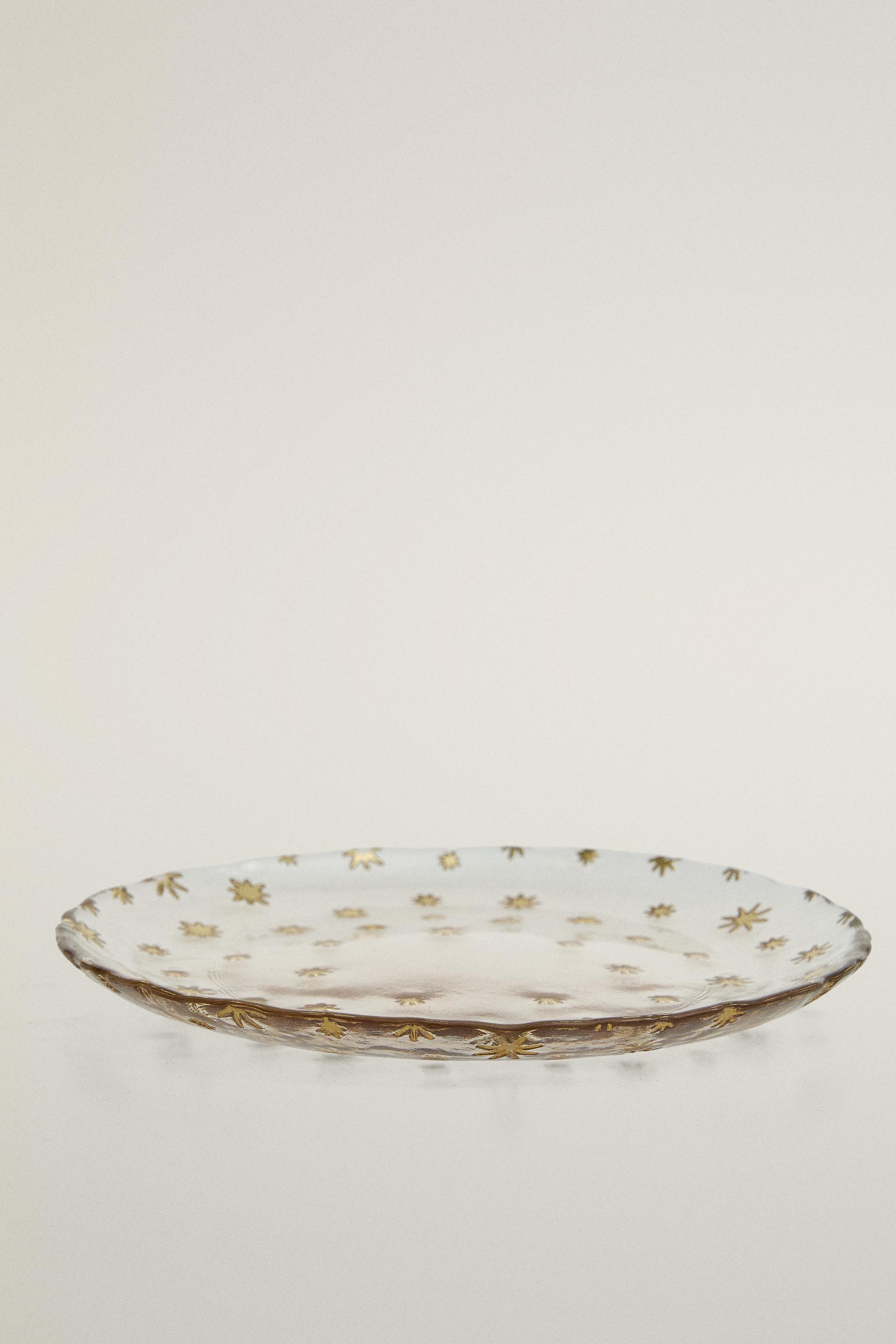 CHRISTMAS STAR GLASS DESSERT PLATE