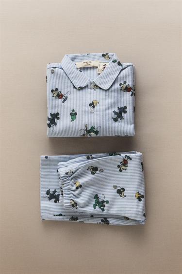 Zara KOMPLET DEČJE PIDŽAME OD FLANELA MIKI I MINI ©DISNEY – svetloplava