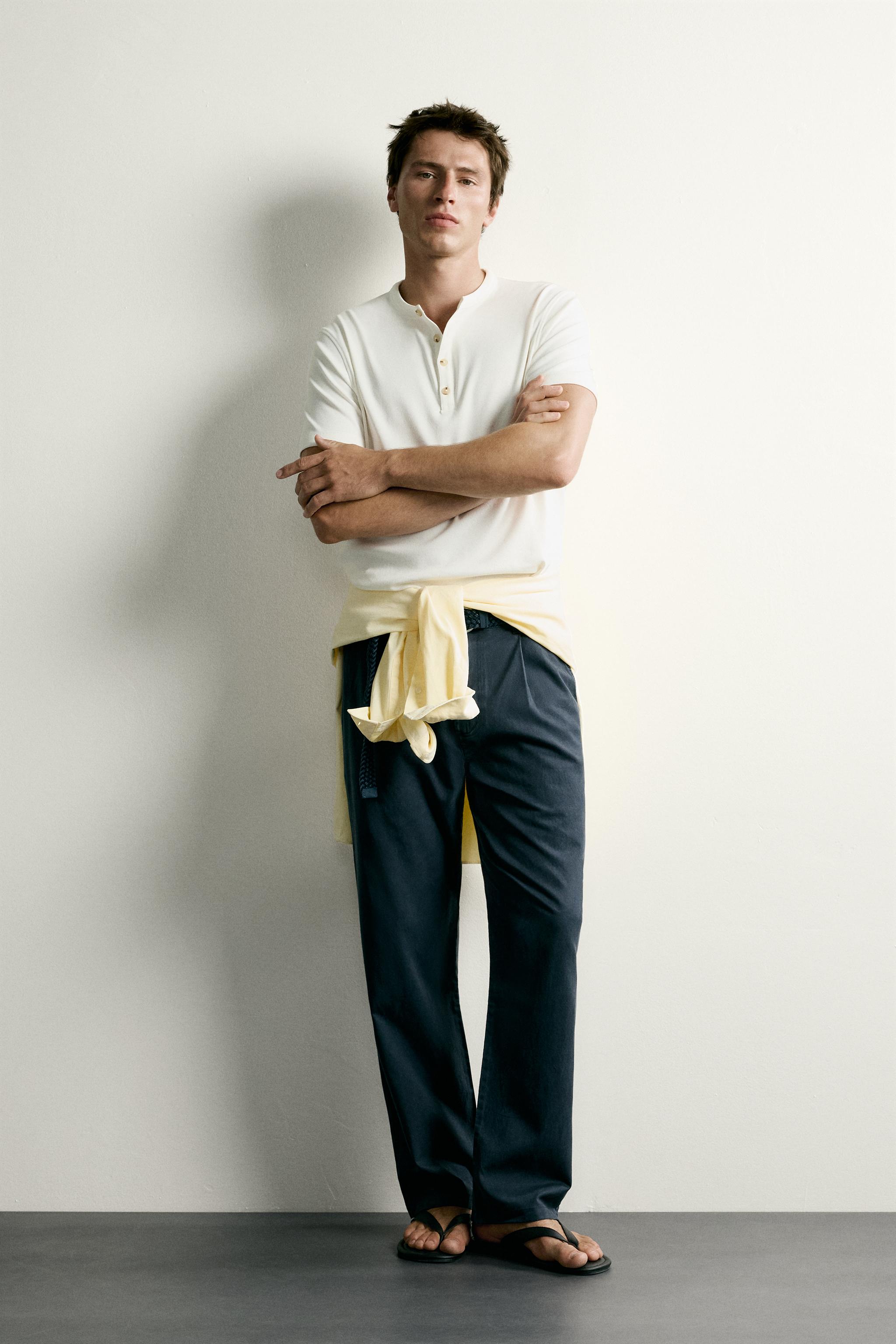 Zara HENLEY YAKA REGULAR FIT T-SHIRT