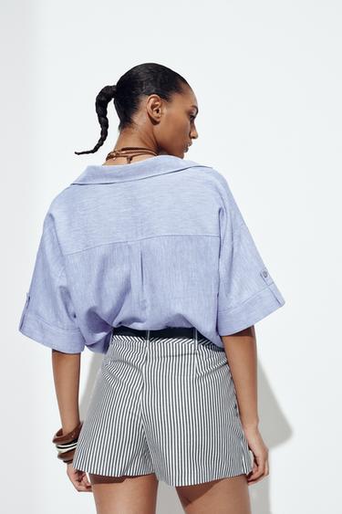 STRIPED CULOTTES WITH BELT - striped by Zara - Image 3