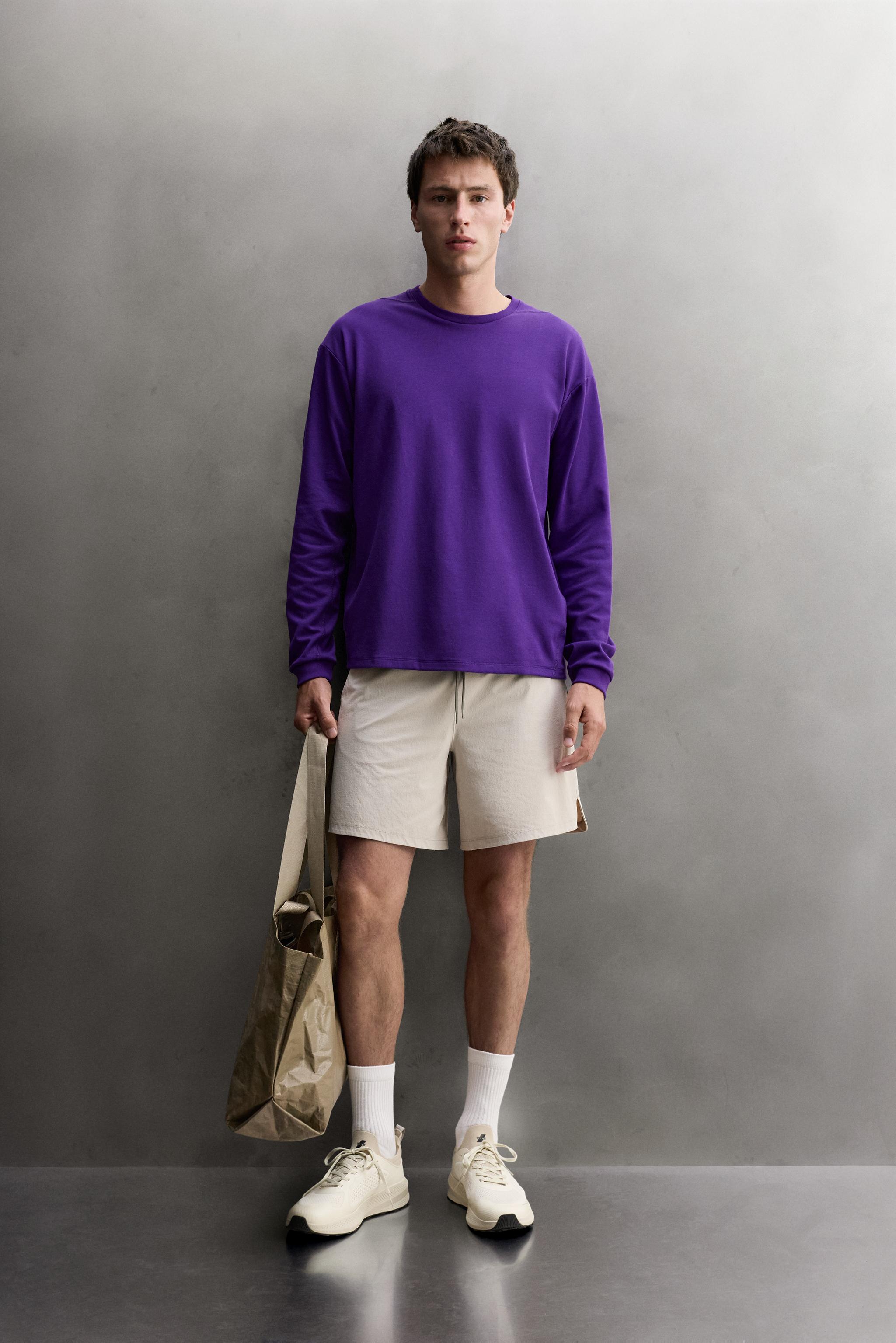テクニカルロングスリーブトレーニングTシャツ - パープル | ZARA