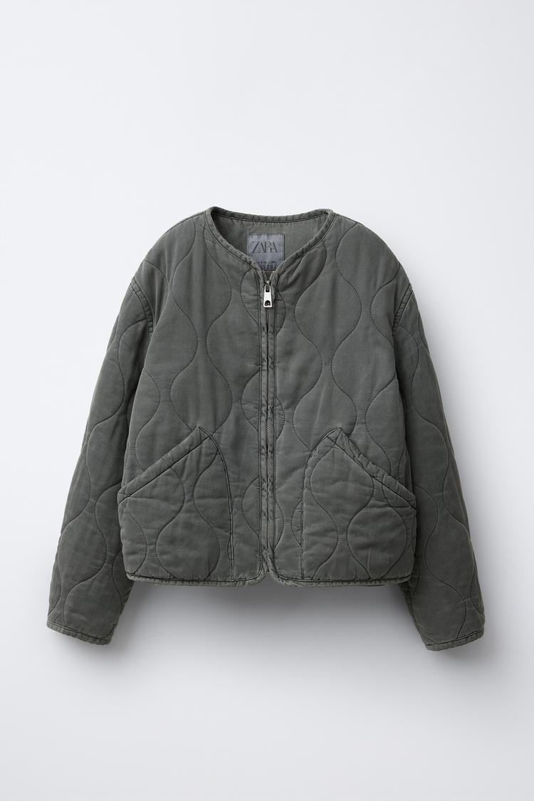 Zara Mens Padded Bomber Puffer Jacket Zara Quilted Bomber Jacket