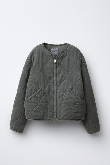CAZADORA ACOLCHADA EFECTO LAVADO - Gris medio de Zara