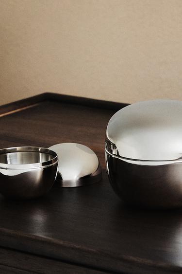 LARGE ROUND METAL BOX - Silver by Zara - Image 5