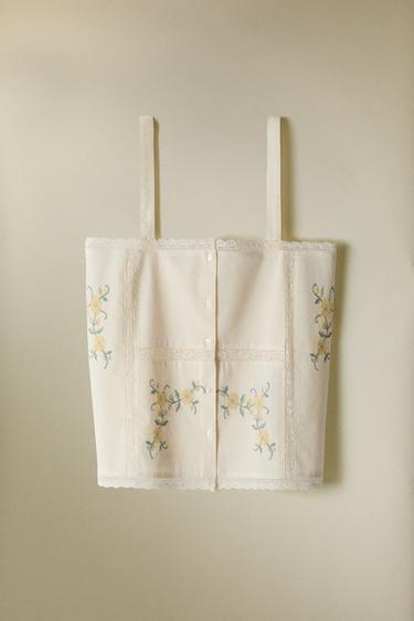 TOP COTON BRODERIES - Écru de Zara - Image 5
