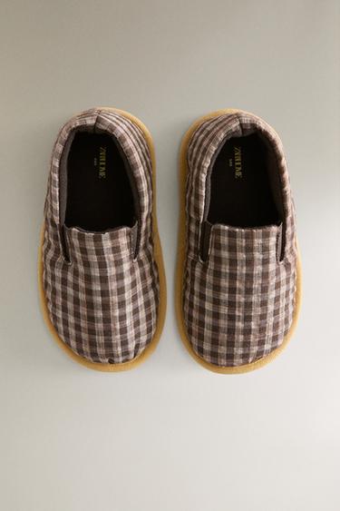 KIDS' GINGHAM SLIPPERS - Brown by Zara - Image 2
