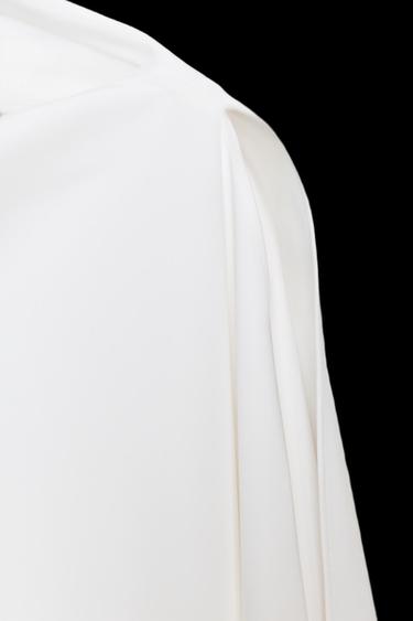 Zara ZW COLLECTION ASYMMETRIC CAPE TOP - Ecru