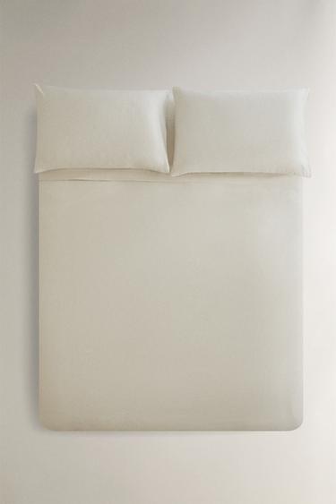 STRIPED SATEEN DUVET COVER (300 THREAD COUNT) - Ecru by Zara