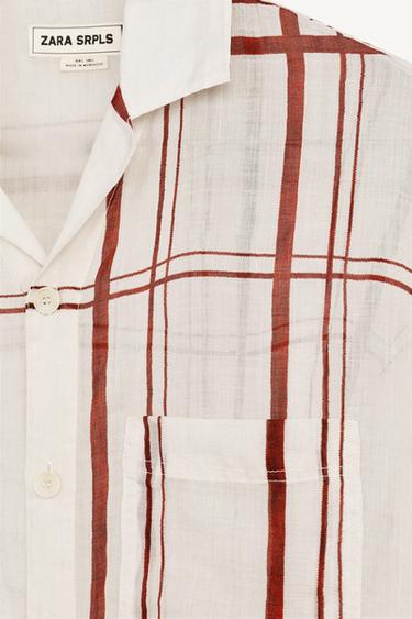 CHCKD SHRT - Ecru / Red by Zara - Image 6