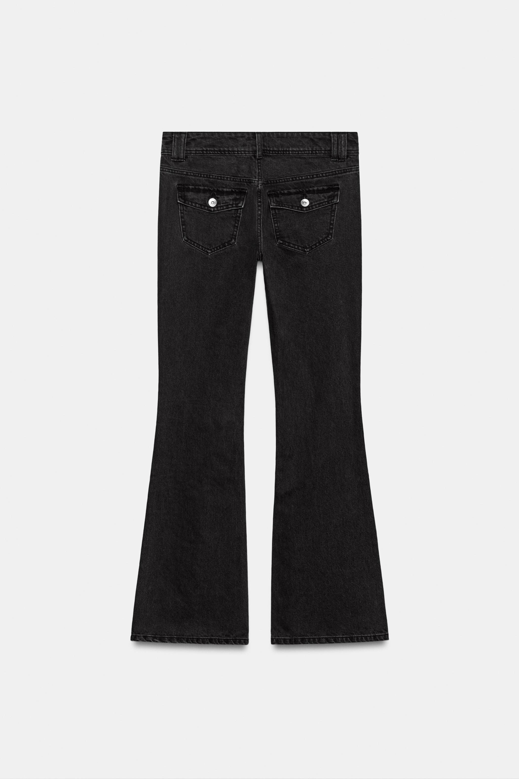 Z1975 LOW-RISE BEADED BOOTCUT JEANS - Dark gray | ZARA United States