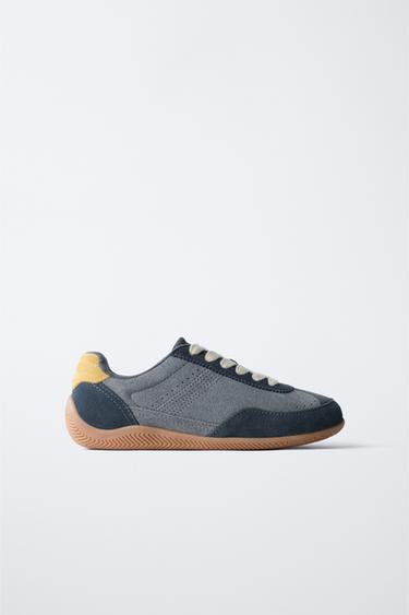 LEATHER TRAINERS - Blue by Zara