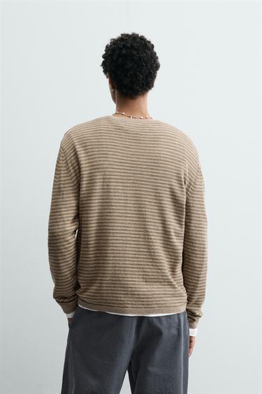 STRIPED JACQUARD JUMPER - camel by Zara - Image 2