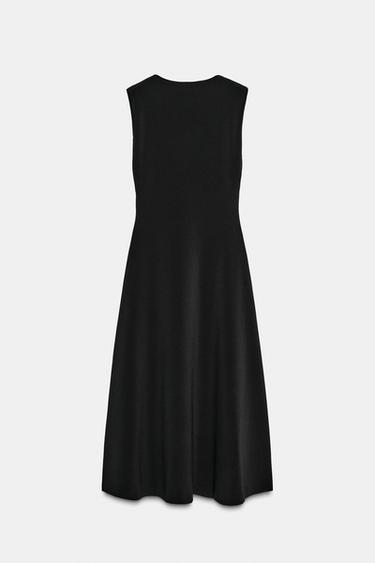 CREPE MIDI DRESS - Black by Zara - Image 7