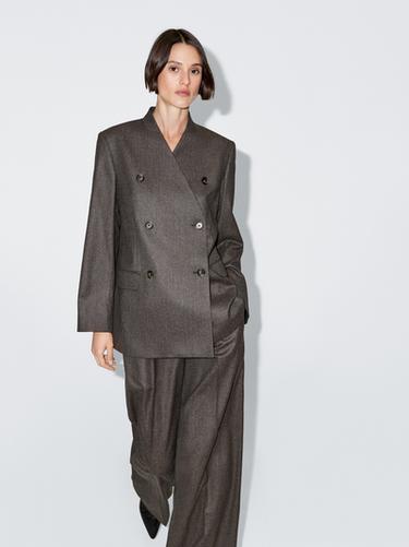 Zara 100% wool melange suit blazer - Brown