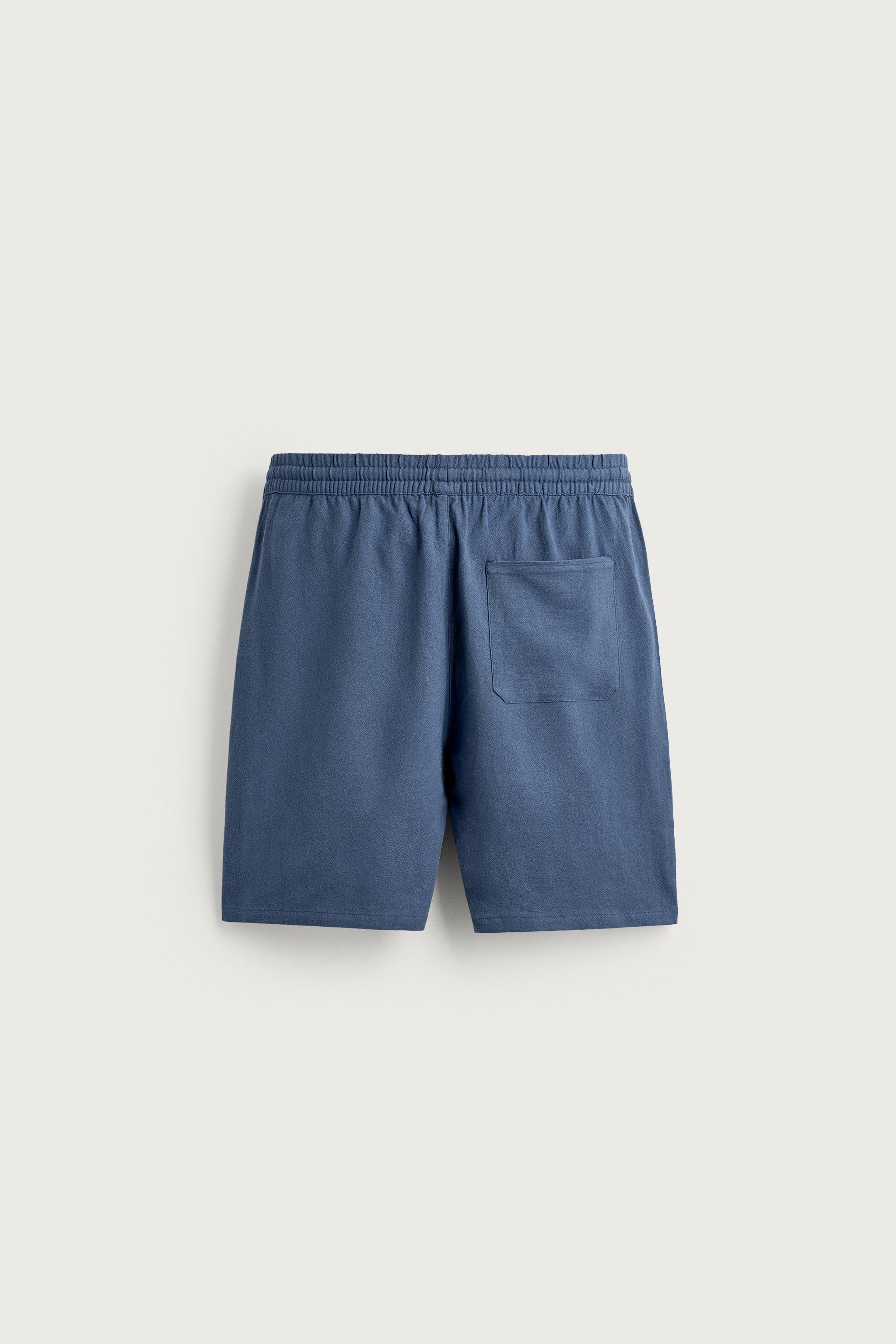 Zara VİSKOZ VE KETEN KARIŞIMLI RELAXED FIT BERMUDA görsel 8