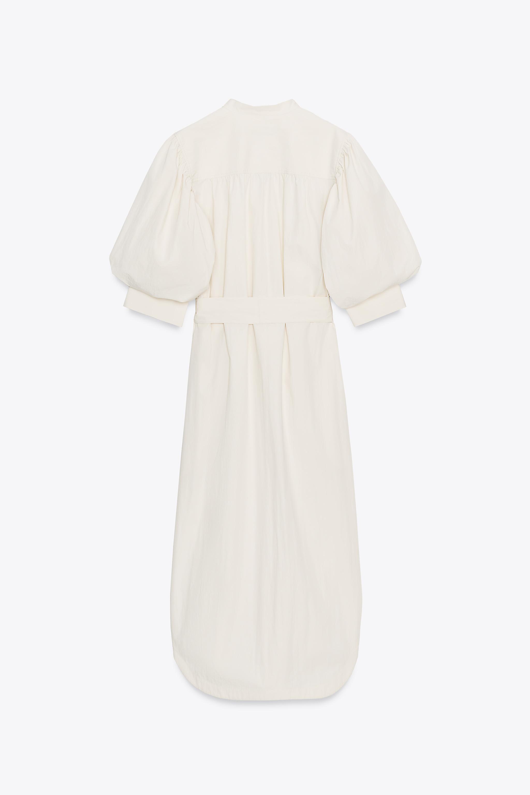 HYKE 25SS COTTON BALLOON SLEEVE DRESS　白2 HYKE / COTTON BALLOON SLEEVE DRESS ( BLACK , WHITE ) | JUQUI