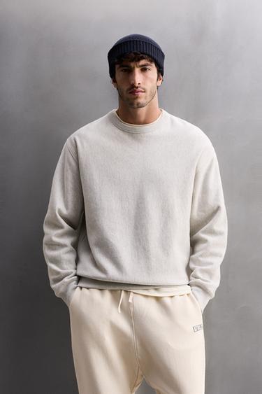 HANORAC CREWNECK RELAXED FIT - Gri melanj de la Zara