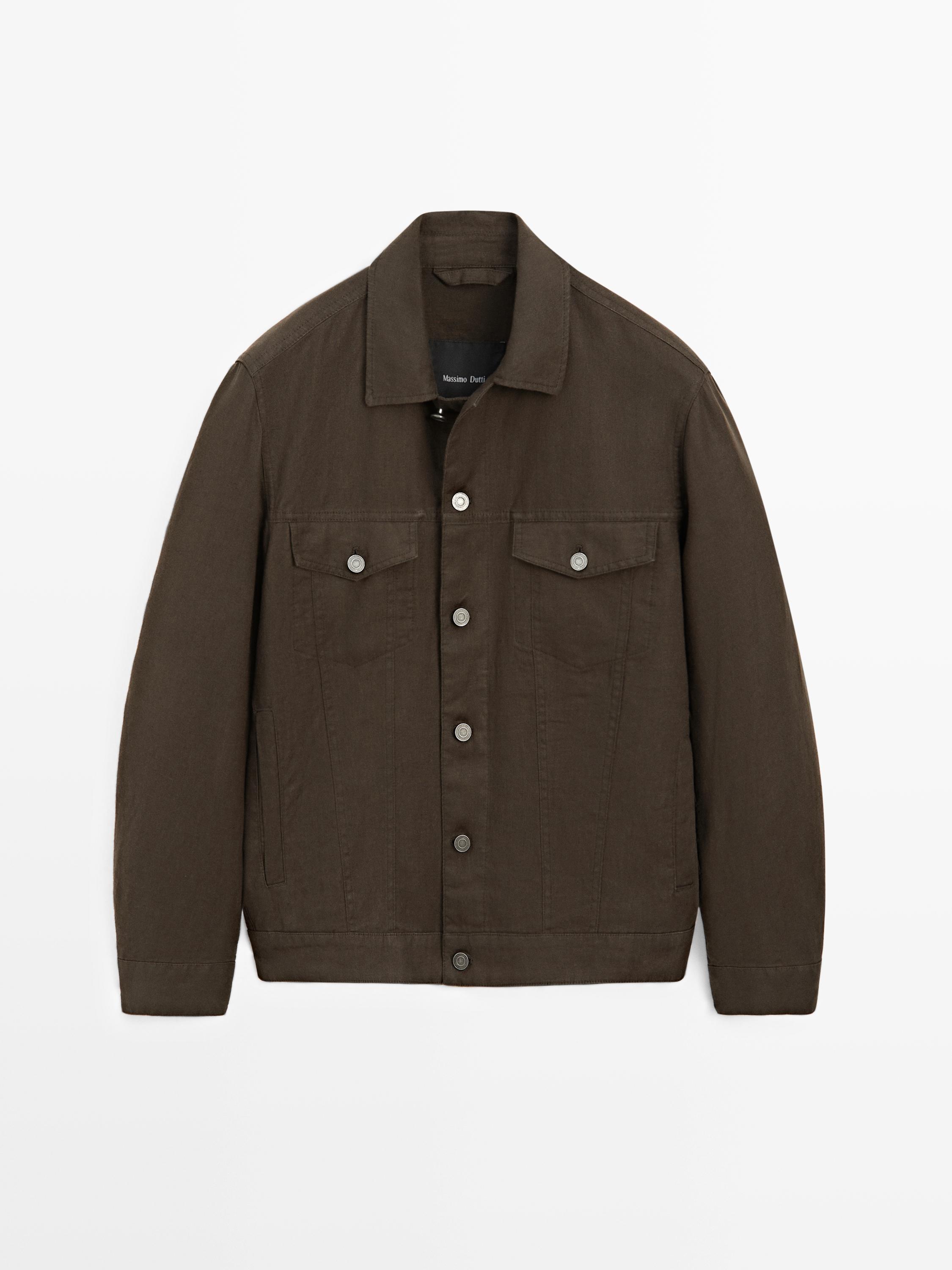 100% linen cardigan with pocket details