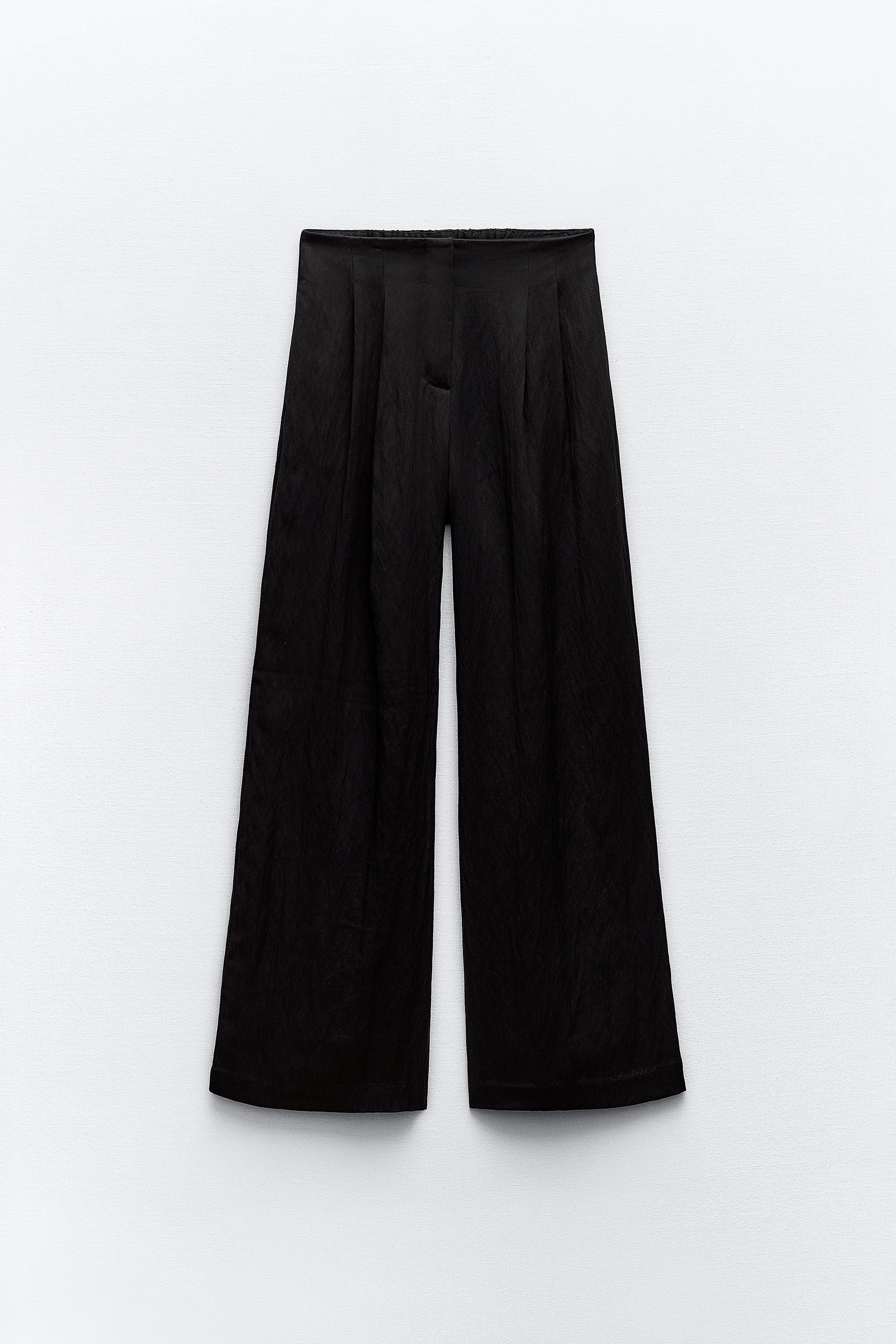 Zara Women Finely pleated palazzo trousers 9479/277/800 (X-Large