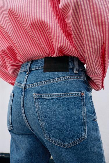 JEAN Z1975 MOM FIT TAILLE HAUTE RAYURE REPASSÉE - Bleu moyen de Zara - Image 6