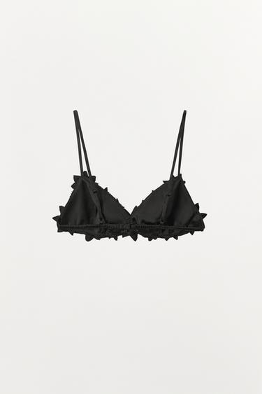 FLORAL EMBOSSED BRALETTE WITH BEADS - Black by Zara - Image 6