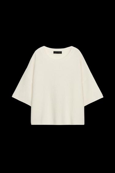 Zara OVERSIZED 100% WOOL SWEATER - Ecru - Image 0