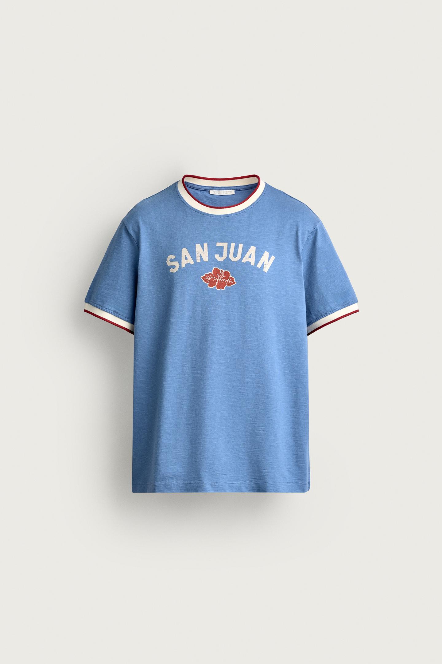 Мужская футболка Zara San Juan Graphic, цвет: Синий — фото 7