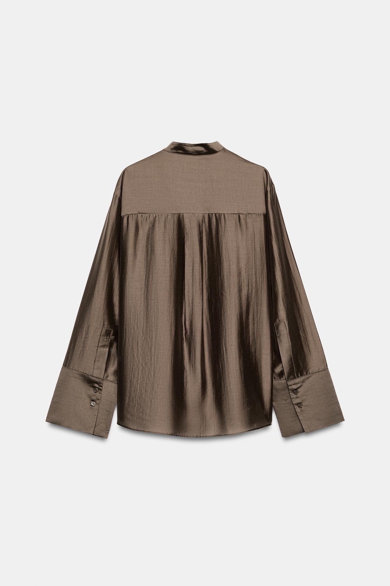 ZW COLLECTION EMBROIDERED POCKET SHIRT — Taupe gray