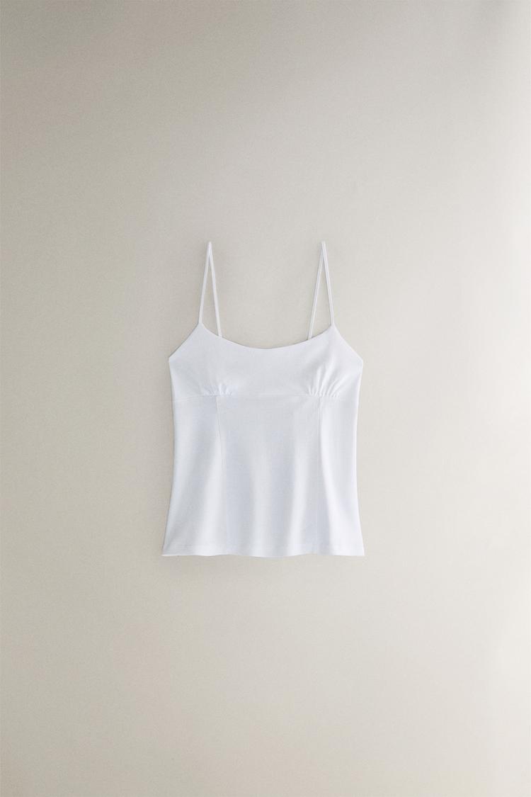 TOP JERSEY DE COTON Blanc ZARA France