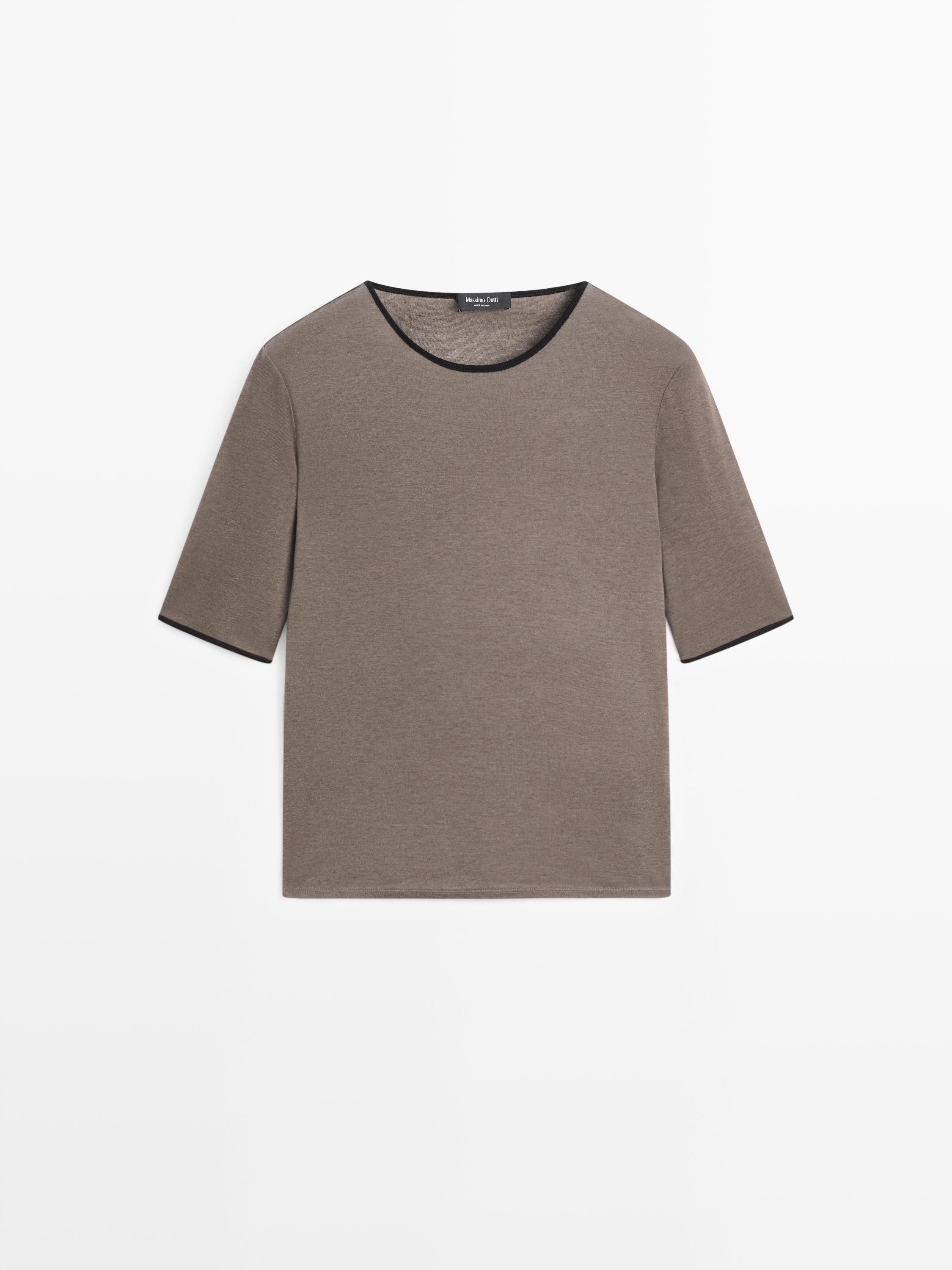 T-shirt laine détail contrastant