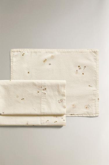 MØNSTRET SENGESÆT TIL LILLE VUGGE - knæk. hvid fra Zara - Billede 0