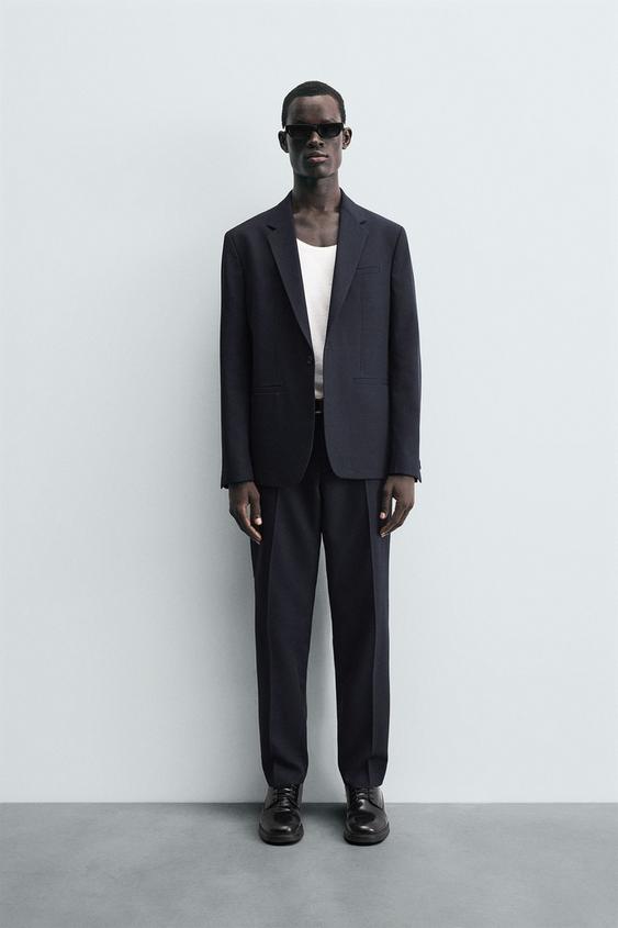 BLAZER TRAJE CON LANA - Marino de Zara - Imagen 0
