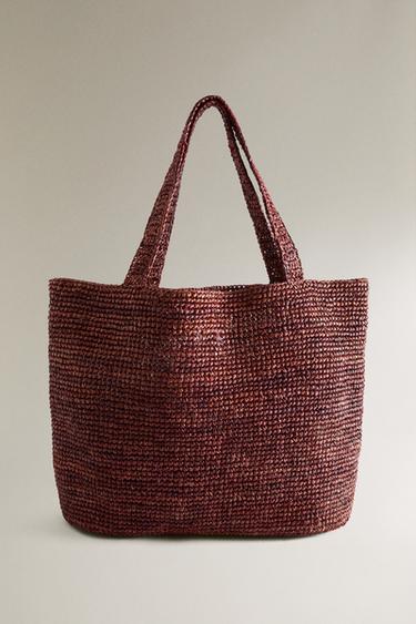 SAC CABAS RAPHIA - Bordeaux de Zara - Image 0