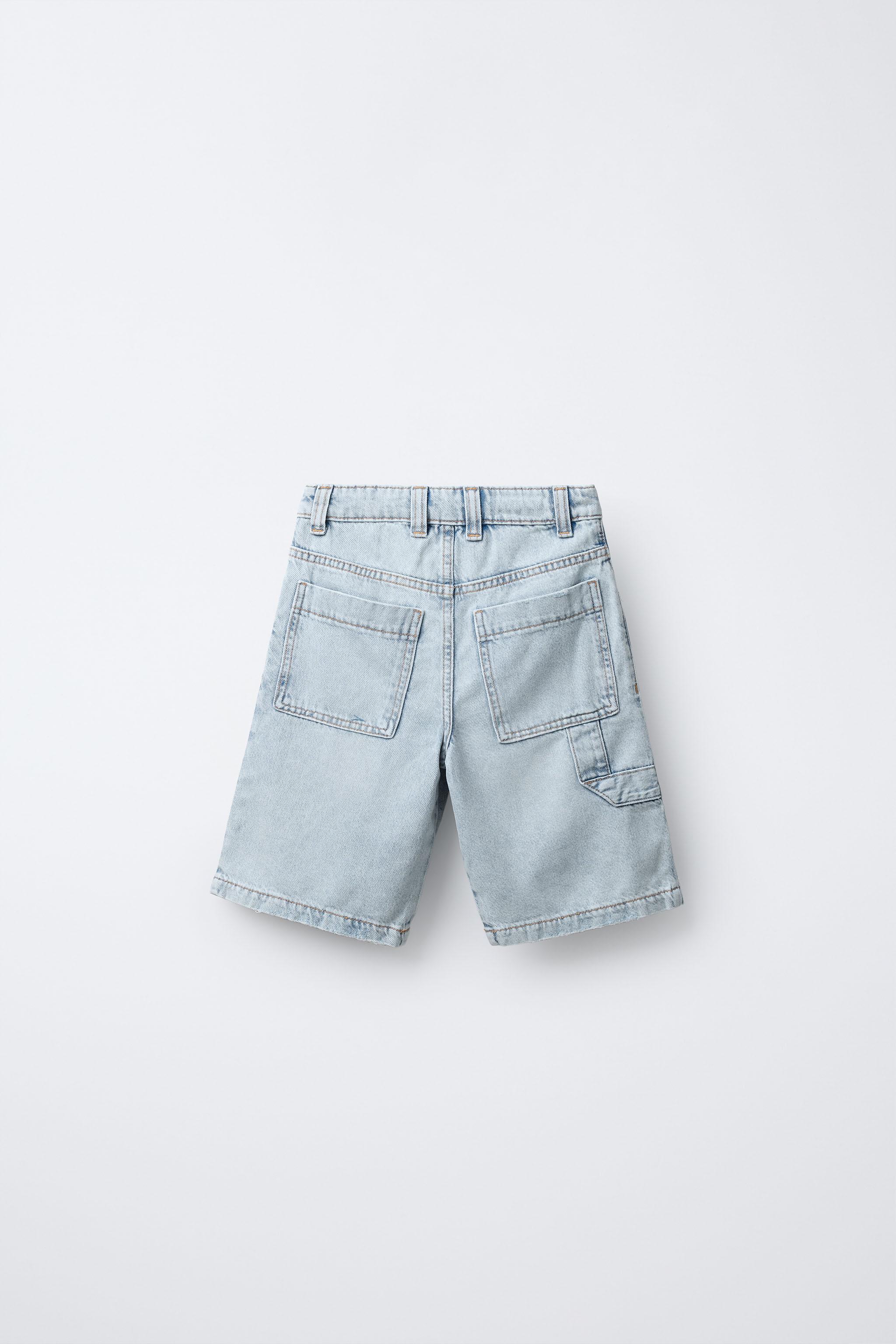 CARPENTER DENIM SHORTS - Light blue | ZARA United States CARPENTER DENIM SHORTS - Light blue | ZARA United States