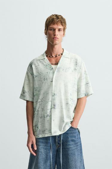 ABSTRACT PRINT SHIRT - Greenish by Zara