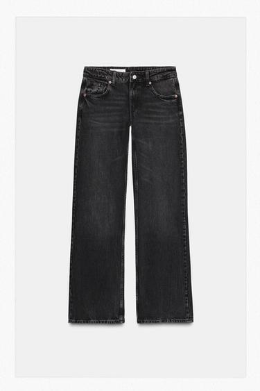 JEANS TRF WIDE LEG VITA BASSA - Nero di Zara