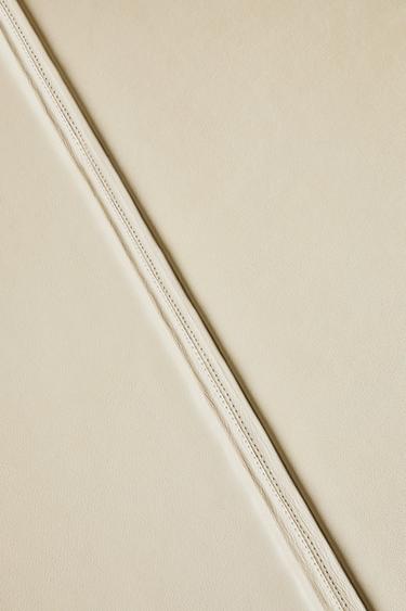 FOLDABLE LEATHER YOGA MAT - Ecru by Zara - Image 2