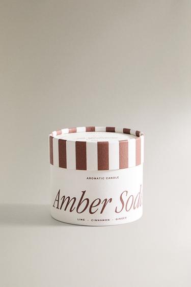 (150 G) AMBER SODA SCENTED CANDLE - Light brown by Zara - Image 4