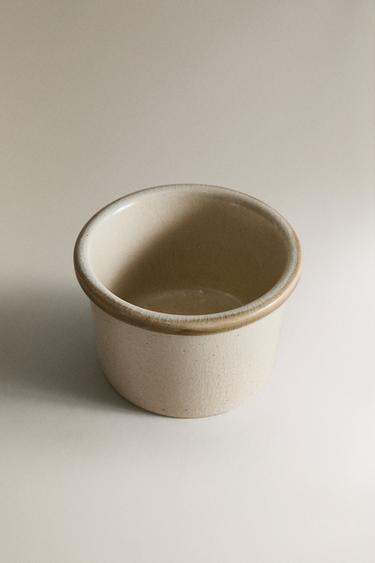 CYLINDRICAL STONEWARE SNACK BOWL - Grey / Beige by Zara - Image 1