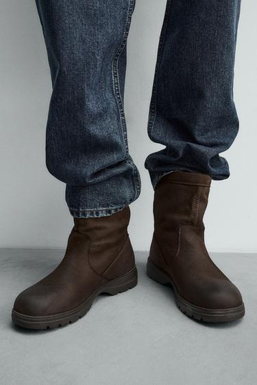 CHUNKY LEATHER BOOTS - Brown by Zara - Image 2