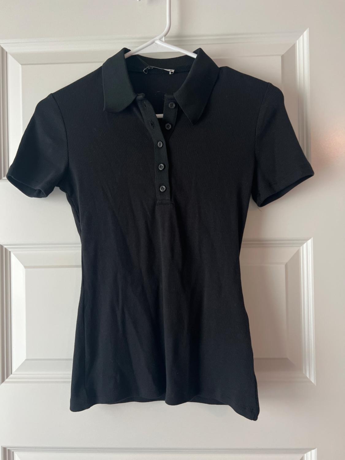 RIBBED POLO COLLAR SHIRT