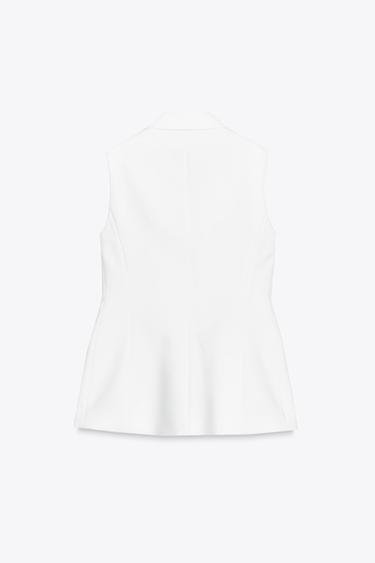 LONG WAISTCOAT WITH ONE BUTTON - Ecru by Zara - Image 4