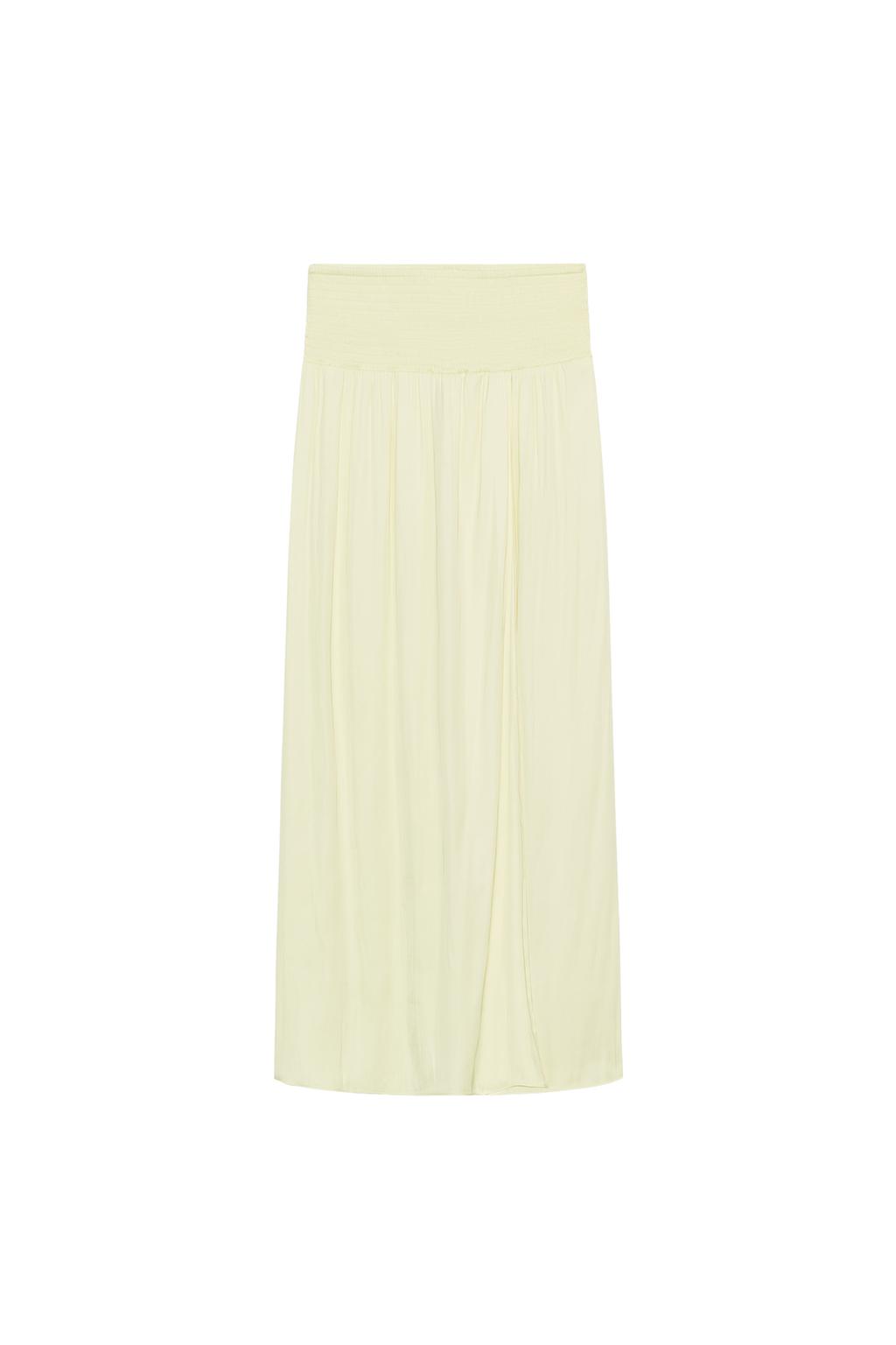 LONG SATIN SKIRT WITH SLIT - image 3