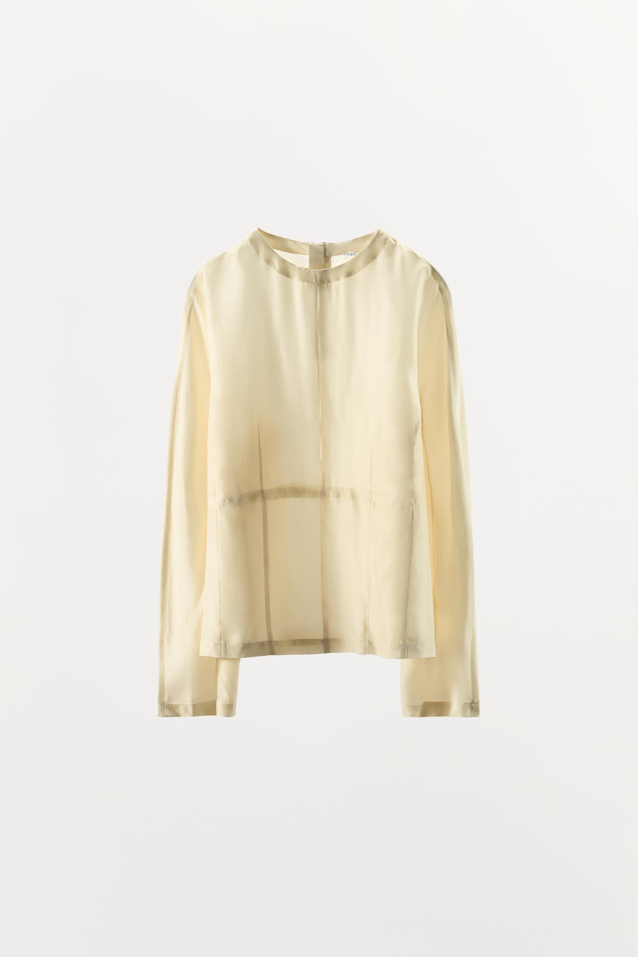 BLOUSE EN SOIE 100 % À MANCHES LONGUES
