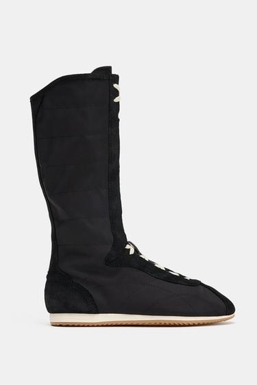 BOTTES SPORT EN TISSU - Noir de Zara