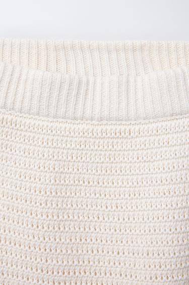 JUPE EN MAILLE RAYURES - Écru de Zara - Image 2