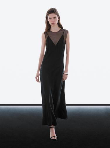 Vestido largo detalle transparencia - Negro de Zara - Imagen 0